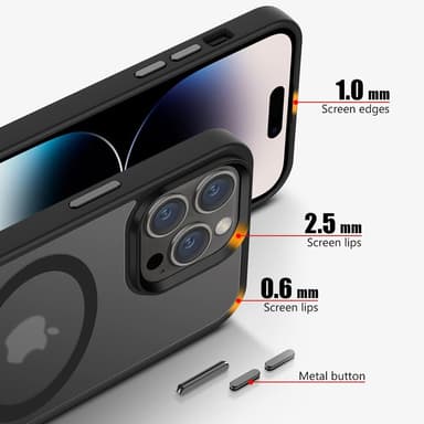 iPhone 14 PRO Deksel kompatibel MagSafe (Svart)