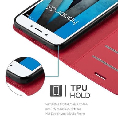 Honor 6A Deksel Etui Case (rød)