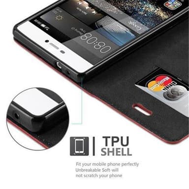 Huawei P8 lommebokdeksel case (rød)