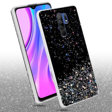 Xiaomi RedMi 9 Silikondeksel Glitter (Svart)