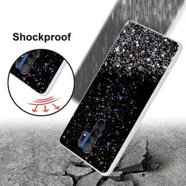 Xiaomi RedMi 9 Silikondeksel Glitter (Svart)