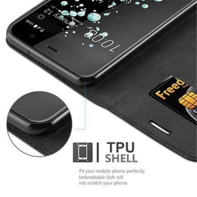 HTC U PLAY lommebokdeksel case (svart)