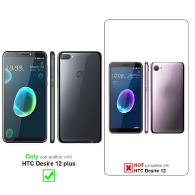 HTC Desire 12 PLUS lommebokdeksel etui (svart)