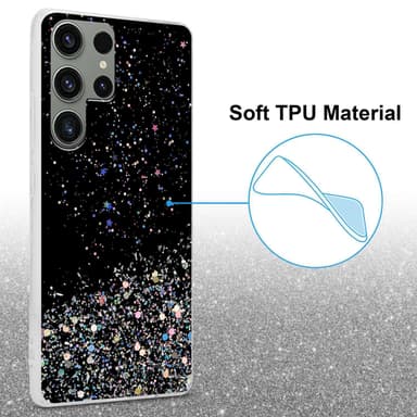 Samsung Galaxy S23 ULTRA Silikondeksel Glitter (Svart)