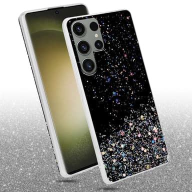 Samsung Galaxy S23 ULTRA Silikondeksel Glitter (Svart)