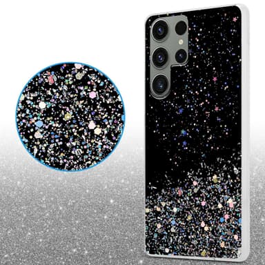 Samsung Galaxy S23 ULTRA Silikondeksel Glitter (Svart)