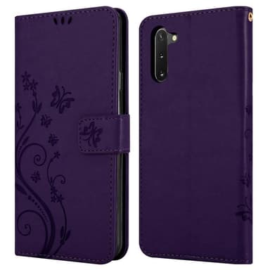 Samsung Galaxy NOTE 10 lommebokdeksel Blomster (lilla)