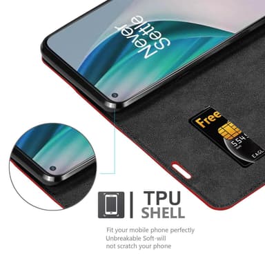 OnePlus Nord N10 5G lommebokdeksel case (rød)