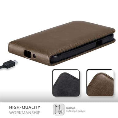 Samsung Galaxy J1 2015 deksel flip cover (brun)