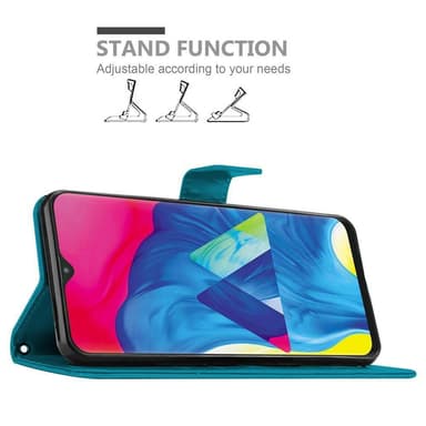 Samsung Galaxy A10 / M10 lommebokdeksel Blomster (blå)