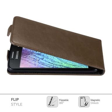 Samsung Galaxy J1 2015 deksel flip cover (brun)