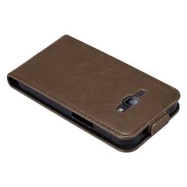 Samsung Galaxy J1 2015 deksel flip cover (brun)