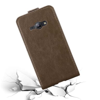 Samsung Galaxy J1 2015 deksel flip cover (brun)