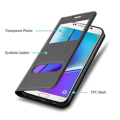 Samsung Galaxy NOTE 5 lommebokdeksel cover (svart)