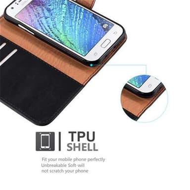 Samsung Galaxy J1 2015 lommebokdeksel etui (svart)