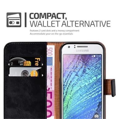 Samsung Galaxy J1 2015 lommebokdeksel etui (svart)