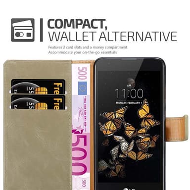 LG K8 2016 lommebokdeksel etui (brun)