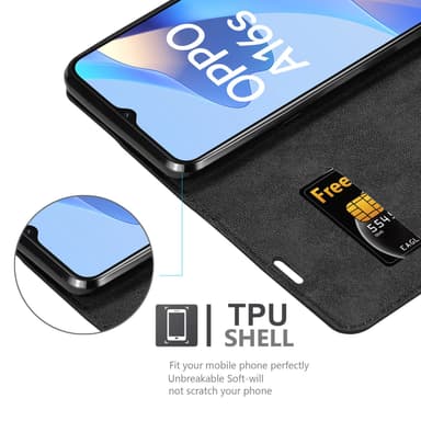Oppo A16s / A54s lommebokdeksel case (svart)