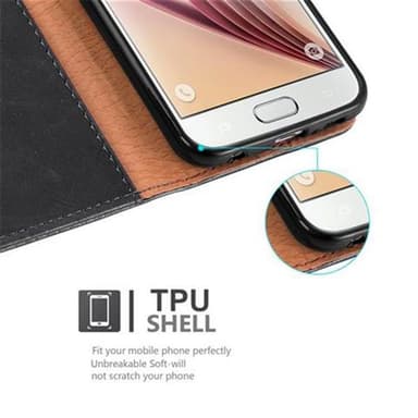 Samsung Galaxy S6 lommebokdeksel etui (svart)