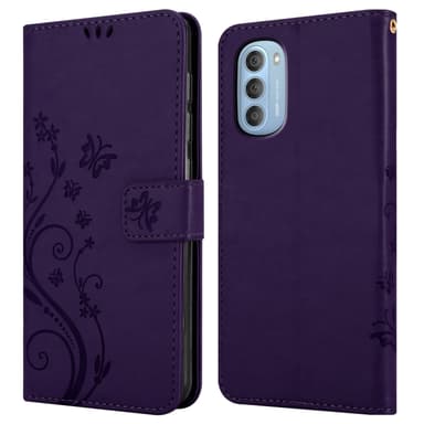Motorola MOTO G51 5G lommebokdeksel Blomster (lilla)