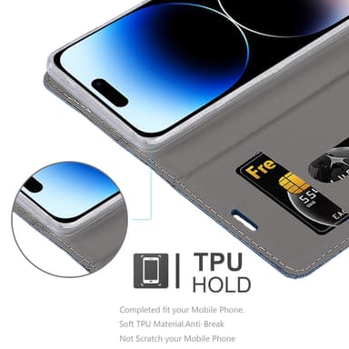 iPhone 14 PRO lommebokdeksel etui (blå)