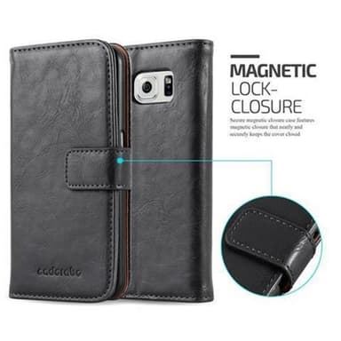 Samsung Galaxy S6 lommebokdeksel etui (svart)