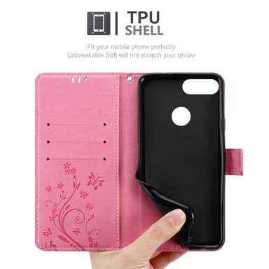 Huawei P SMART 2018 / Enjoy 7S lommebokdeksel Blomster