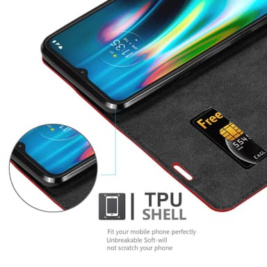Motorola MOTO G9 PLAY lommebokdeksel case (rød)