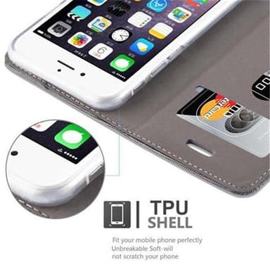 iPhone 6 PLUS / 6S PLUS lommebokdeksel etui (grå)
