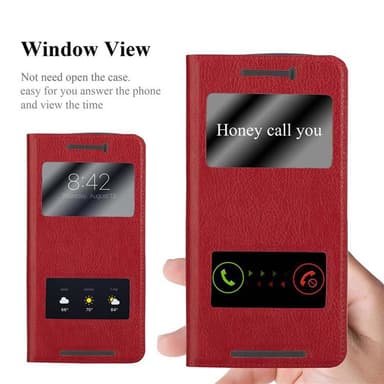 HTC ONE M9 lommebokdeksel cover (rød)