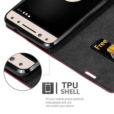 Alcatel 5 lommebokdeksel case (rød)