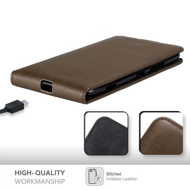 Nokia Lumia 1320 deksel flip cover (brun)