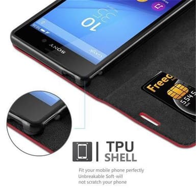 Sony Xperia M4 AQUA lommebokdeksel case (rød)