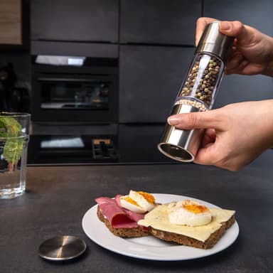 Pepperkvern Håndkvern plast rustfritt stål (sølv)