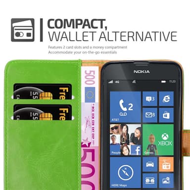 Nokia Lumia 520 / 521 lommebokdeksel etui (grønn)