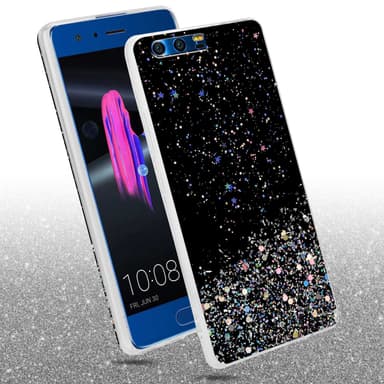 Honor 9 Silikondeksel Glitter (svart)