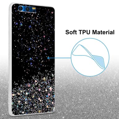 Honor 9 Silikondeksel Glitter (svart)