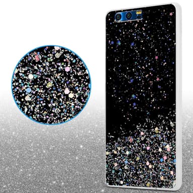 Honor 9 Silikondeksel Glitter (svart)