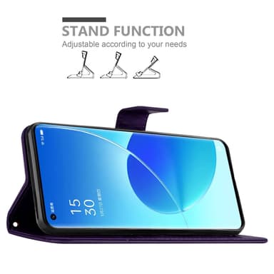 Oppo Reno6 PRO 5G lommebokdeksel Blomster (lilla)