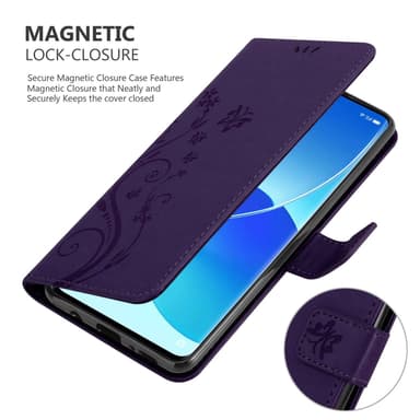 Oppo Reno6 PRO 5G lommebokdeksel Blomster (lilla)