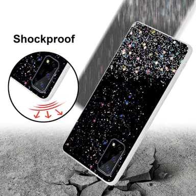 Realme 7 4G Silikondeksel Glitter (Svart)