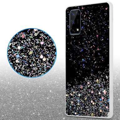 Realme 7 4G Silikondeksel Glitter (Svart)