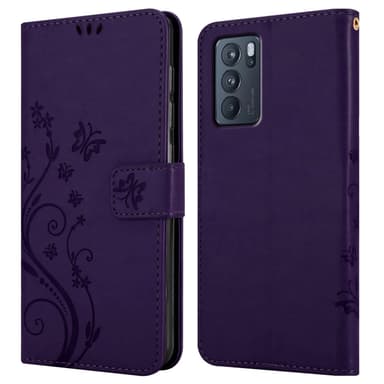 Oppo Reno6 PRO 5G lommebokdeksel Blomster (lilla)
