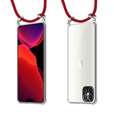 iPhone 12 / 12 PRO Deksel med Halskjede (rød)