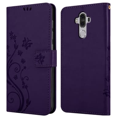 Huawei MATE 9 lommebokdeksel Blomster (lilla)