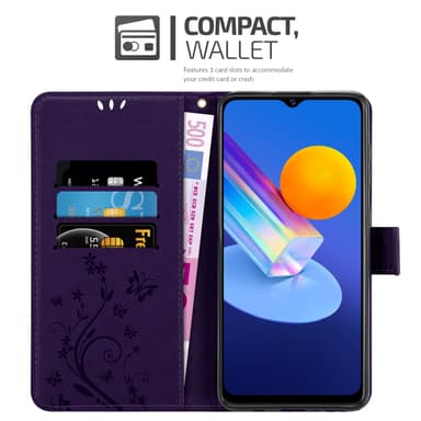 Vivo Y52 5G / Y72 5G lommebokdeksel Blomster (lilla)