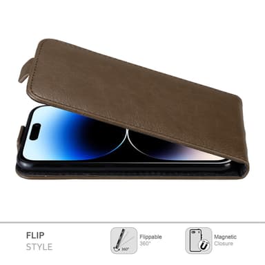iPhone 14 PRO MAX deksel flip cover (brun)