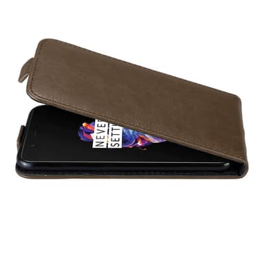 OnePlus 5 deksel flip cover (brun)