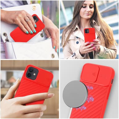 iPhone 12 MINI silikondeksel case (rød)
