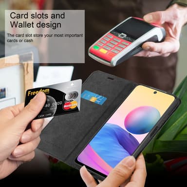 Xiaomi RedMi NOTE 10 PRO lommebokdeksel case (svart)